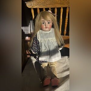 Antique Kestner Bisque Doll 154 Very Pretty No Issues Antique Leather Shoes!